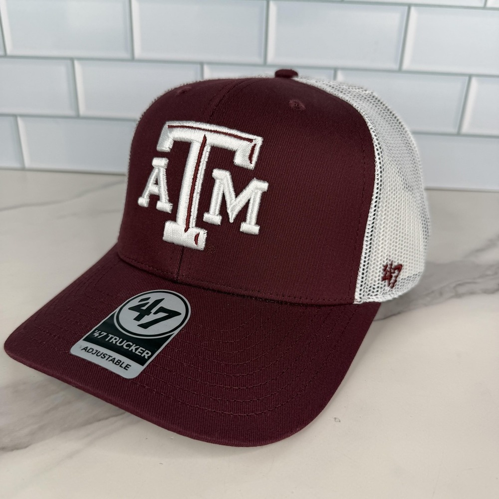 Texas A&M‎ Aggies Hat Cap Snap Back Mens One Size Maroon White NCAA 47 Trucker